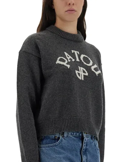 Patou Logo And Jp Monogram Intarsia Wool And Cashmere Jumper Clothing In Gray