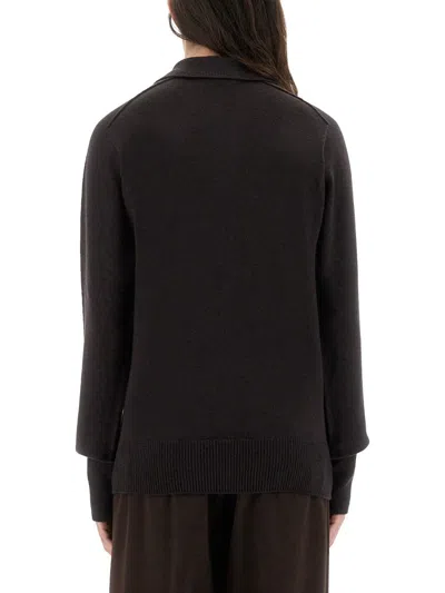 Studio Nicholson Knitwear Polo Collar Long Sleeves In Black