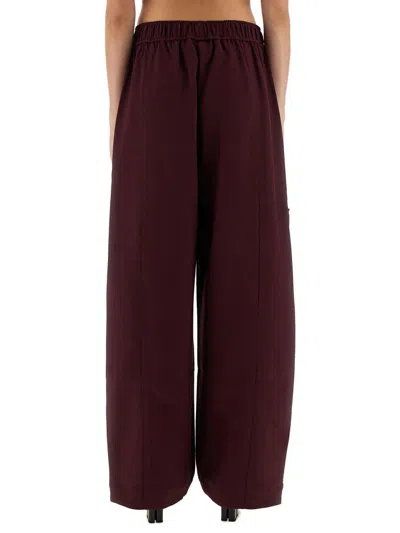 Ganni Womens Elasticated Multi-pocket Nylon Trousers Port Royale In Brown