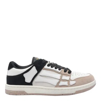 Amiri Skel Top Low Panelled Suede Sneakers In White