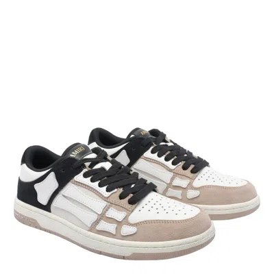 Amiri Skel Top Low Panelled Suede Sneakers In White