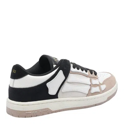 Amiri Skel Top Low Panelled Suede Sneakers In White