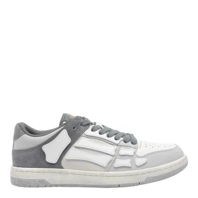 Amiri Distressed Low Top Sneakers With Skeleton Detail In Gray