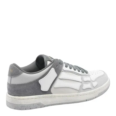 Amiri Distressed Low Top Sneakers With Skeleton Detail In Gray
