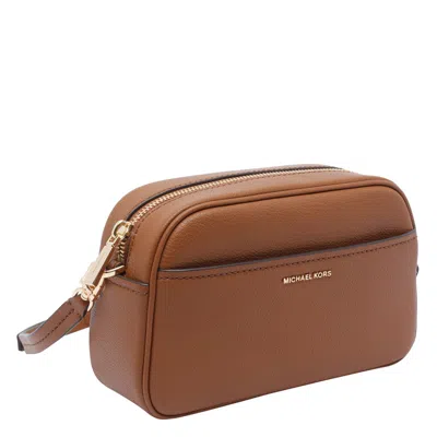 Michael Kors Zip-closure Logo-detail Shoulder Bag In Brown