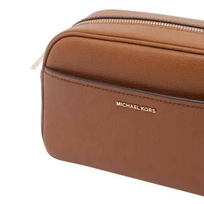 Michael Kors Zip-closure Logo-detail Shoulder Bag In Brown
