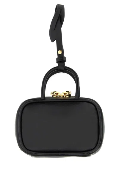 Miu Miu Micro Beau Leather Top Handle Bag Charm In Black