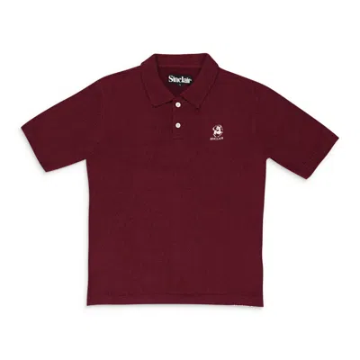 Sinclair Boucle Burgundy Polo Shirt In Red