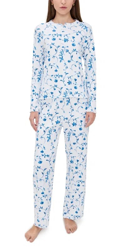 Hill House Home The Maternity Olivia Pajama Set Blue Botanical