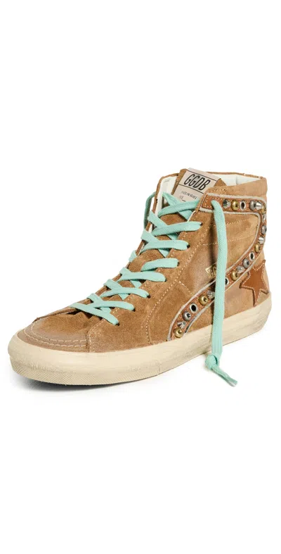 Golden Goose Slide Classic Suede Sneakers Light Brown In Multi