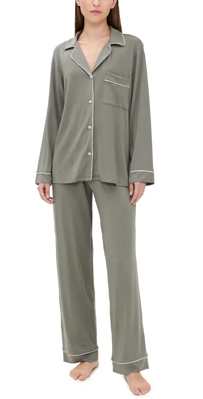 Eberjey Gisele Tencel Modal Long Pj Set In Gray