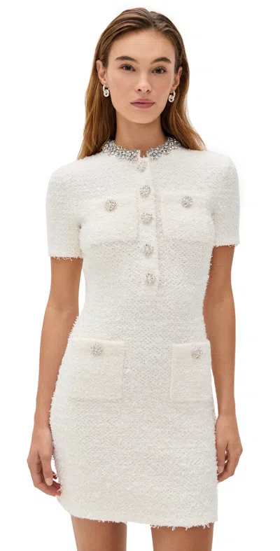Self-portrait Mini Dress With Buttons In White