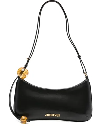 Jacquemus Le Bisou Perle Smooth Leather Bag In Black