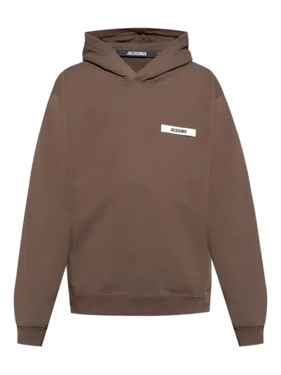 Jacquemus Le Hoodie Gros Grain In Brown