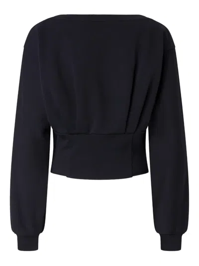 Pinko Sweat-shirt Bustier À Boutons In Blue