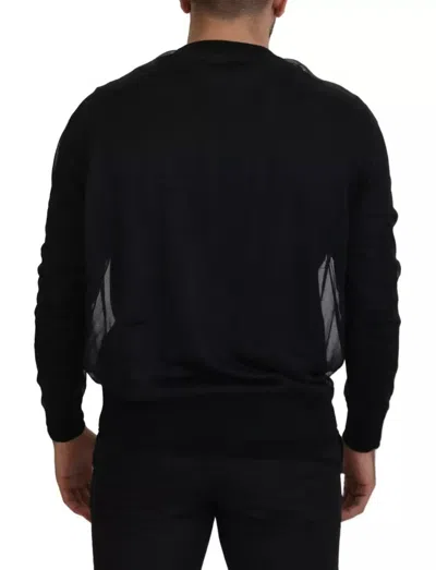 Pre-owned Dolce & Gabbana Black Polyester Crewneck Men Pullover Men's Sweater ()