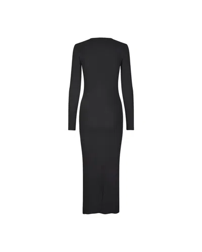 Samsoe & Samsoe Saalexa Midi Dress 7542 Black In Black