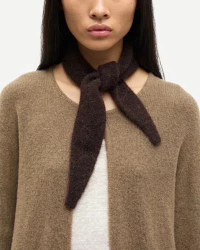 Samsoe & Samsoe Sanor Diamond Scarf 7355 Black Coffee In Brown
