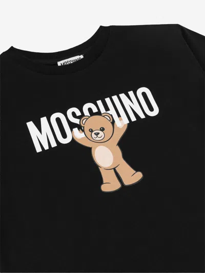 Moschino Kids Teddy Bear Logo T-shirt In Black