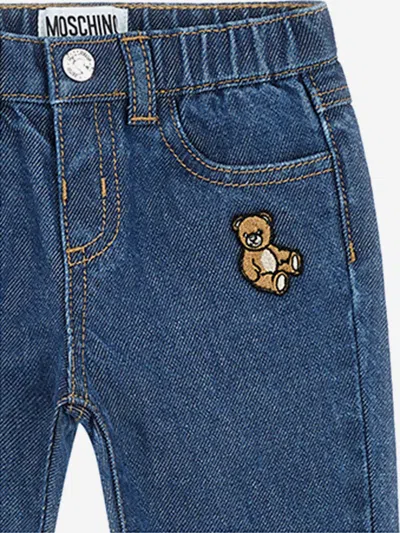 Moschino Baby Teddy Bear Jeans In Blue