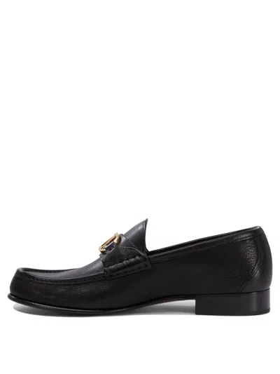 Valentino Vlogo Signature Loafer Lace-up Shoes Black In Black