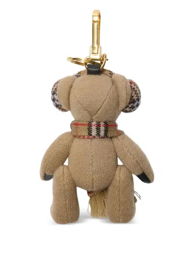 Burberry Checked Wool And Cashmere-blend And Gold-tone Bag Charm In Brown