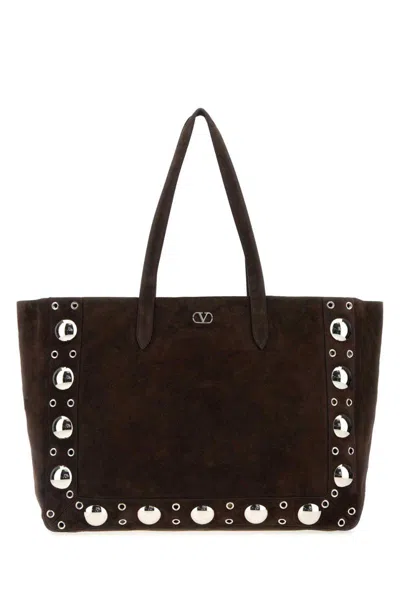 Valentino Dark Brown Nellcote Tote In Brown