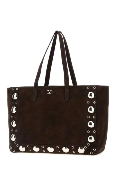 Valentino Dark Brown Nellcote Tote In Brown