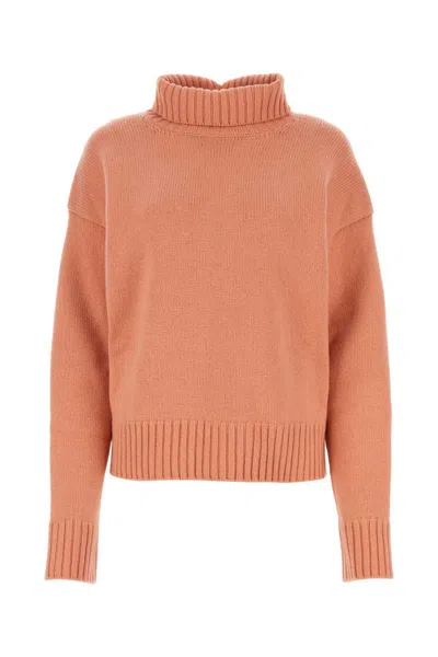 Jil Sander Pink Cashmere Blend Oversize Sweater In Pink