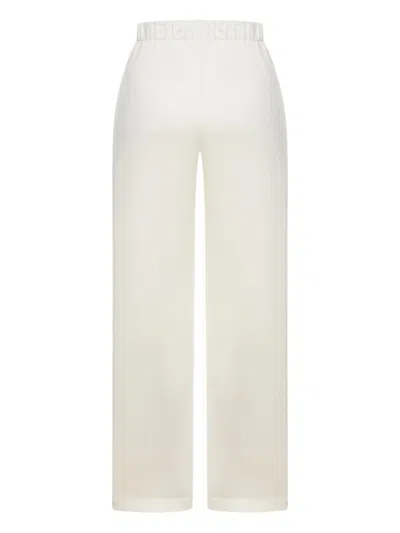 Max Mara Elastic Waist Casual Pants In White