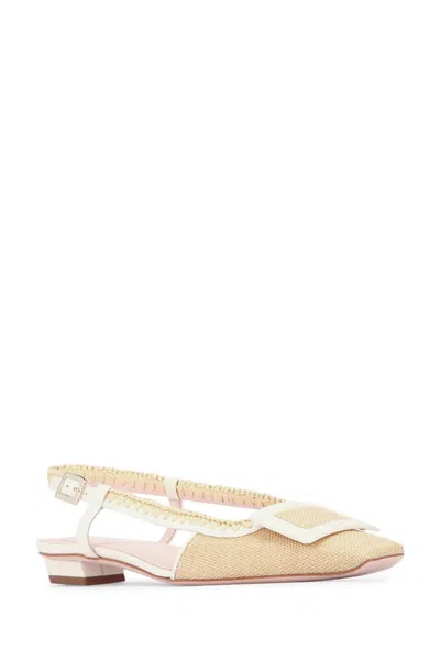 Roger Vivier Bv Braided Lac B Sling Dec 25 In Neutral