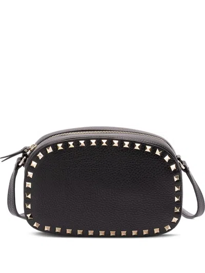 Valentino Black Rockstud Mini Crossbody Bag In Black