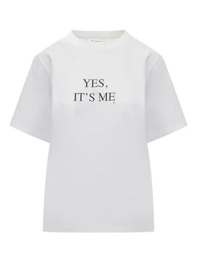 Victoria Beckham Slogan Cotton Jersey T-shirt In White