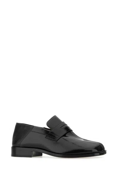 Maison Margiela Leather Tabi Loafers In Black