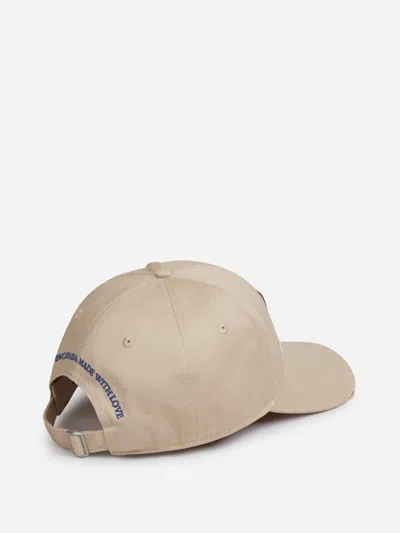Dsquared2 Embroidered Cap In Neutral