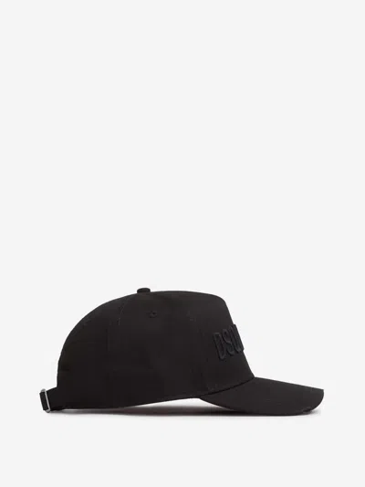 Dsquared2 Curved Visor Cotton Baseball Cap In Black