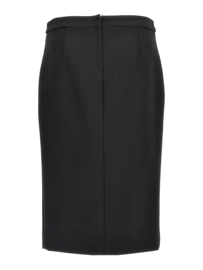 Dolce & Gabbana Midi Pencil Skirt Back Slit In Black