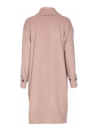 Herno Long Sleeve Padded Coat With Back Vent In Pink