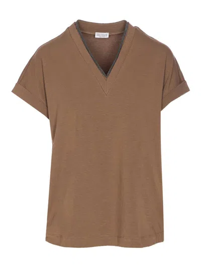Brunello Cucinelli Women T-shirt In Brown