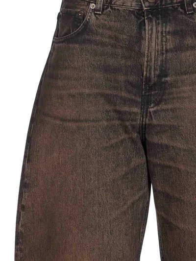 Haikure Wide-leg Tapered Jeans In Brown