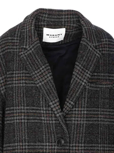 Isabel Marant Étoile Isabel Marant Etoile Plaid Wool Single-breasted Coat In Gray