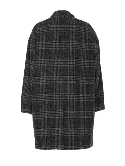 Isabel Marant Étoile Isabel Marant Etoile Plaid Wool Single-breasted Coat In Gray