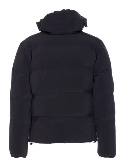 Herno High-collar Hooded Down Jacket With Logo Detail In Multi