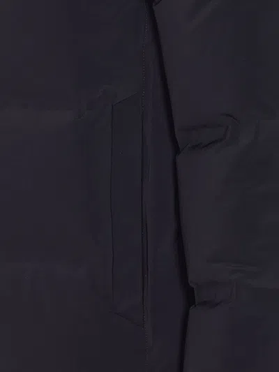 Herno High-collar Hooded Down Jacket With Logo Detail In Multi