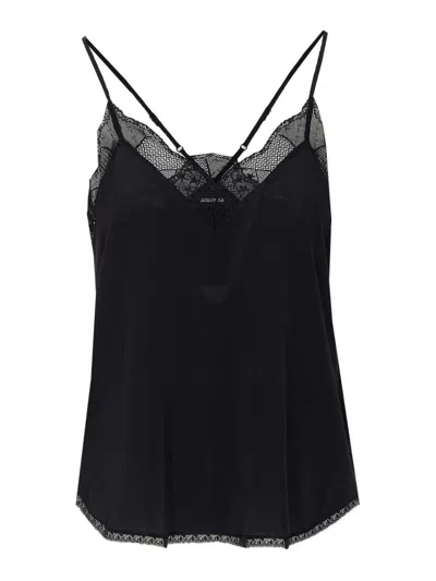 Zadig & Voltaire Christy Strass Crepe De Chine Cami In Black