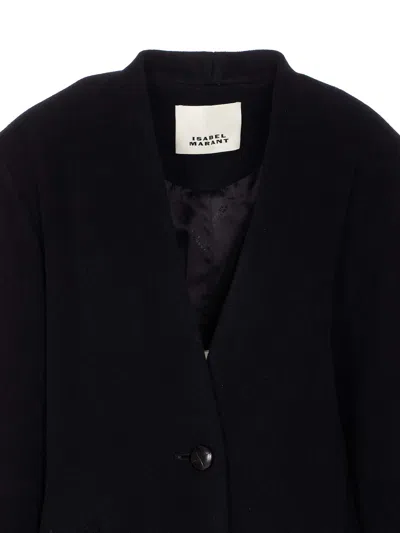 Isabel Marant Étoile Longline Coat Single-breasted Front Pockets In Black