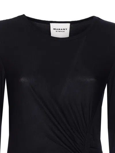 Isabel Marant Étoile Black Draped Jersey Jelina Long Dress
