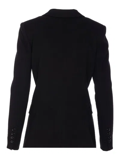 Pinko Kamut Black Single-breasted Jacket With Peak Revers In Viscose Blend Stretch Woman In Black