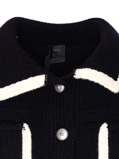 Pinko Sulcis Wool Cardigan In Black