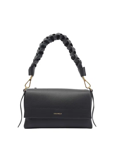 Coccinelle Boheme Grana Double Shoulder Bag In Black